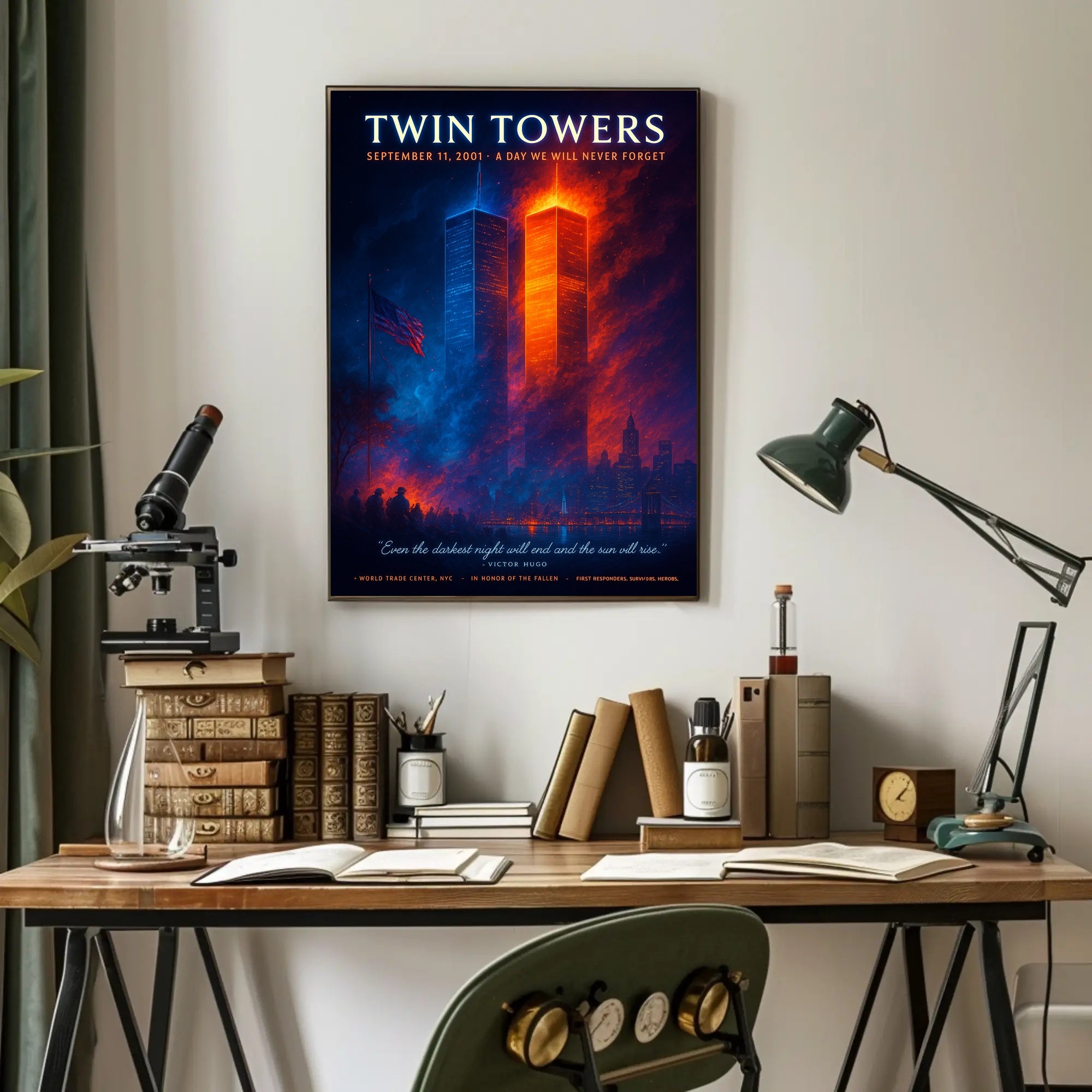 Twin Towers Remembrance Tribute Historical or Presidential Poster PosterGoat