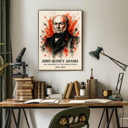 John Quincy Adams Watercolor Historical or Presidential Poster