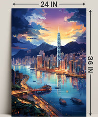 Cityscape At Dusk Poster