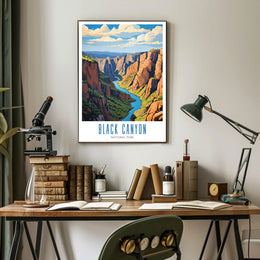 Black Canyon National Park Travel Poster Scenic Art Print