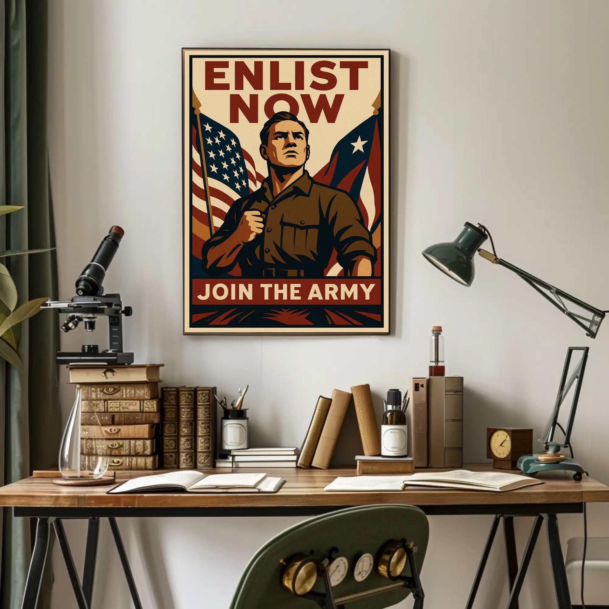 Patriotic US Army Vintage Military Recruitment Poster PosterGoat