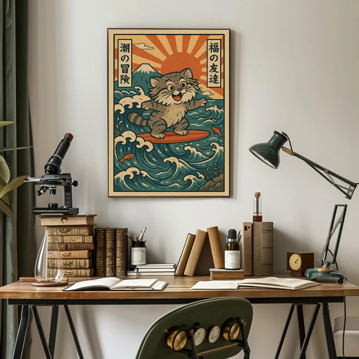 Surfing Cat Adventure Poster