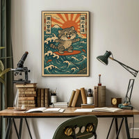 Surfing Cat Adventure Poster