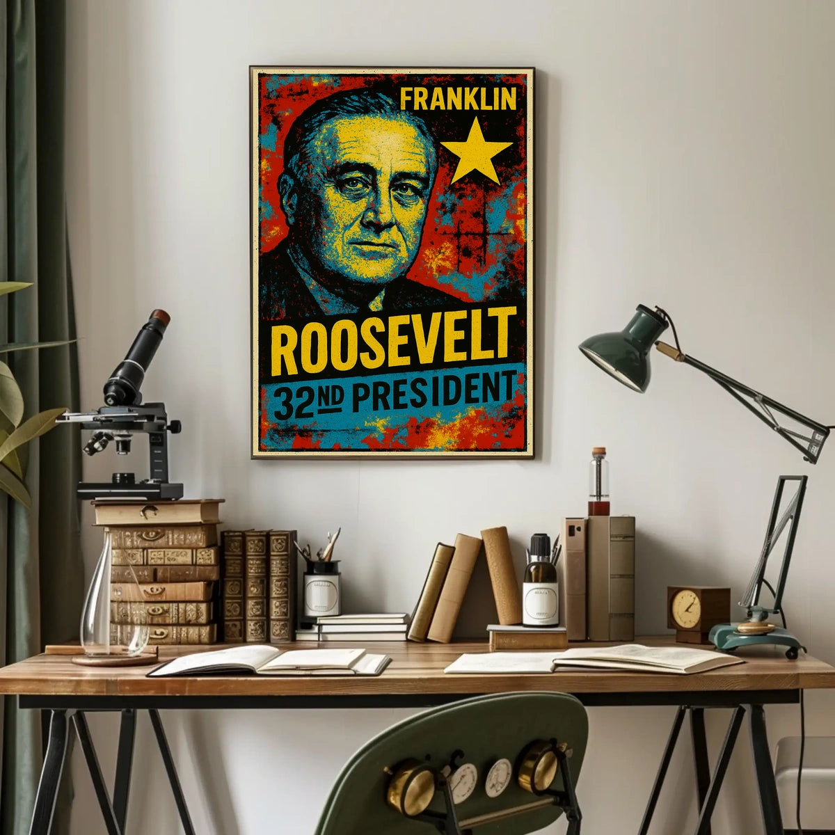Franklin D. Roosevelt 32nd President of the United States Graffiti Pop Art Poster