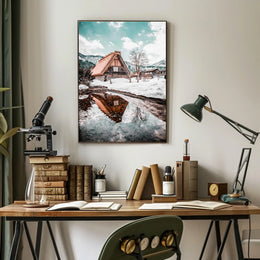 Winter Serenity In A Traditional Village Poster