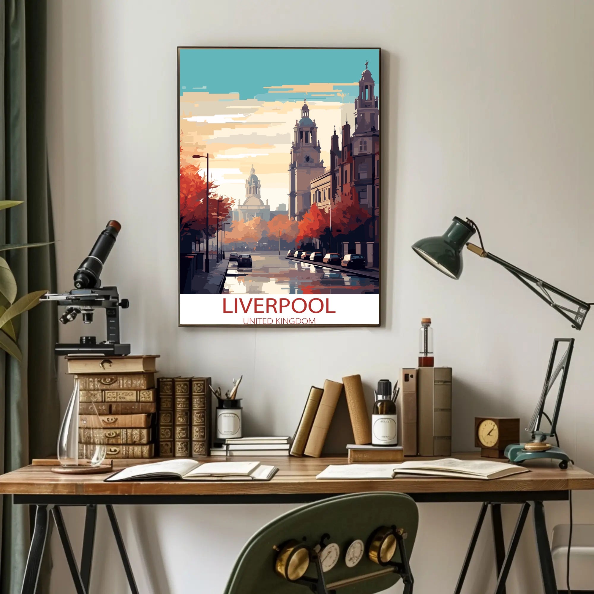 Liverpool Street Scene in Autumn: Urban or Cityscape Poster