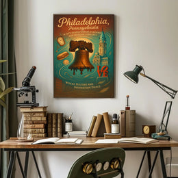 Philadelphia Poster: Historical Elegance Meets Modern Vibrancy