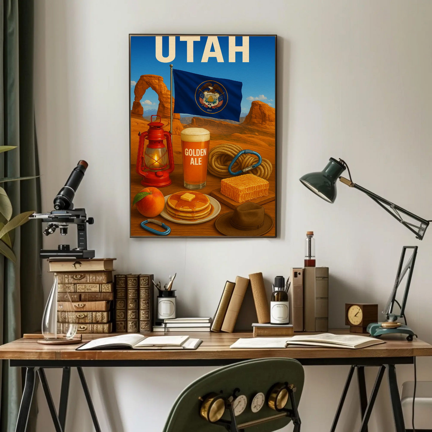 Utah Delicate Arch Pancakes Flag Ale Travel Poster