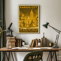 Kansas City Plaza in Gold Poster