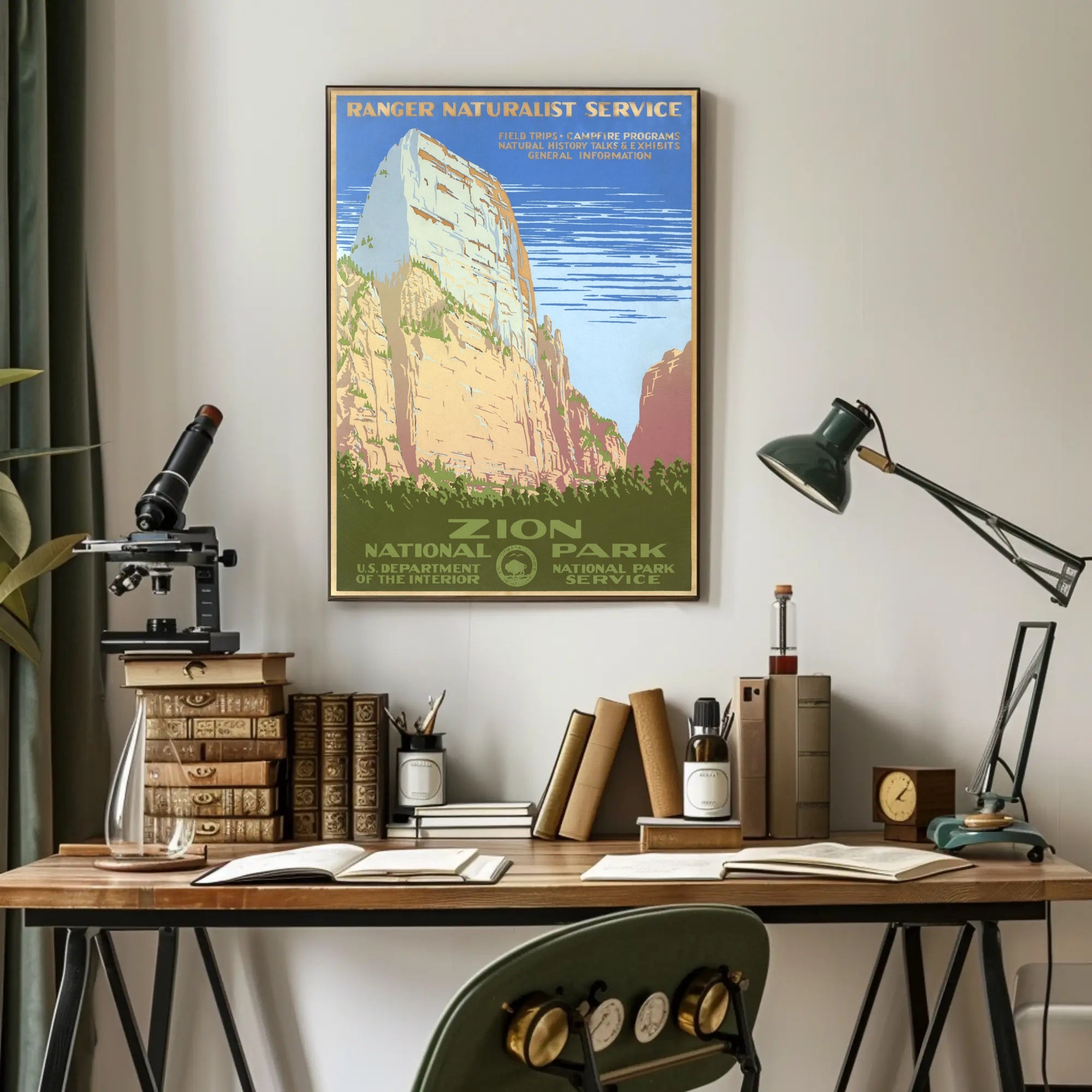 Zion National Park Vintage Ranger Poster Print