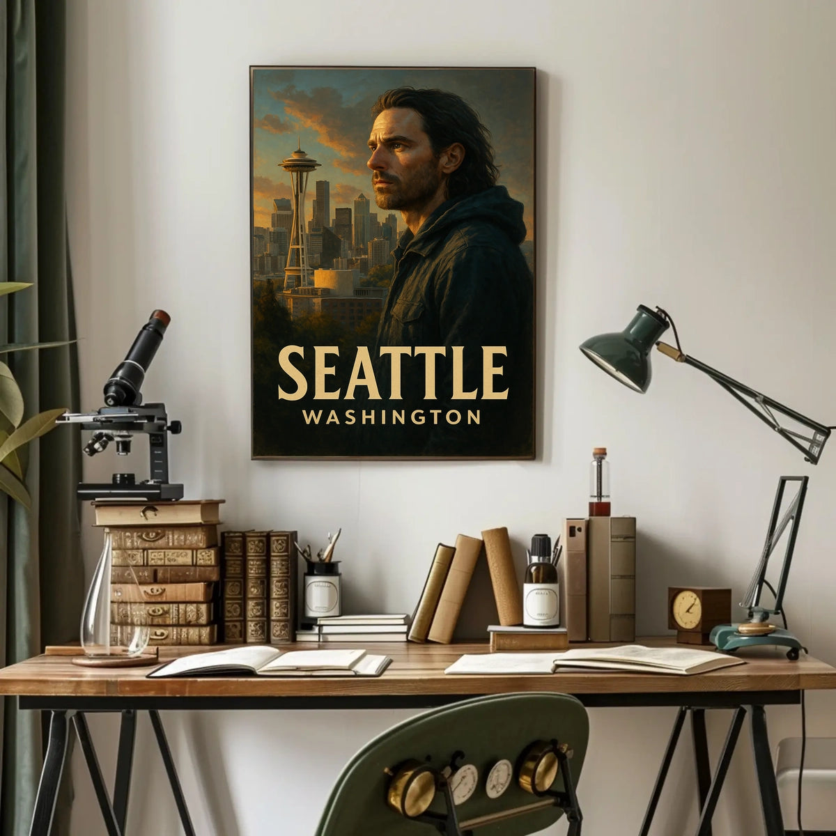 Seattle Skyline Portrait Poster