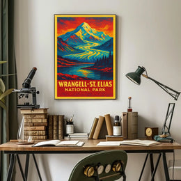 Wrangell Elias Vintage Adventure Explorer Poster