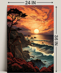 Sunset Over The Ocean Poster