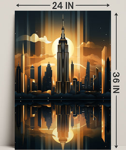 Cityscape At Dusk Poster