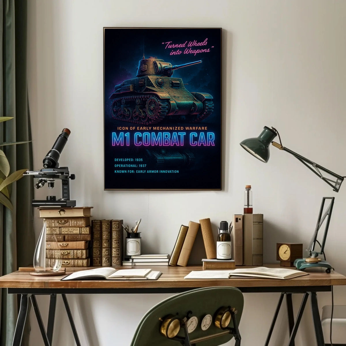 M1 Combat Car Icon Of Early Mechanized Poster