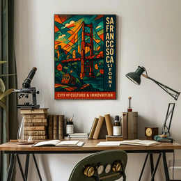 San Francisco Modern Cityscape Poster Wall Art