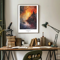 Ganges at Sunset Poster PosterGoat