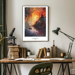 Ganges at Sunset Poster PosterGoat
