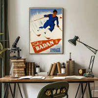 Skis Badan Advertisement Poster PosterGoat