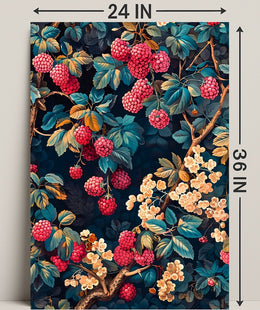 Lush Berry Landscape Botanical Art Poster