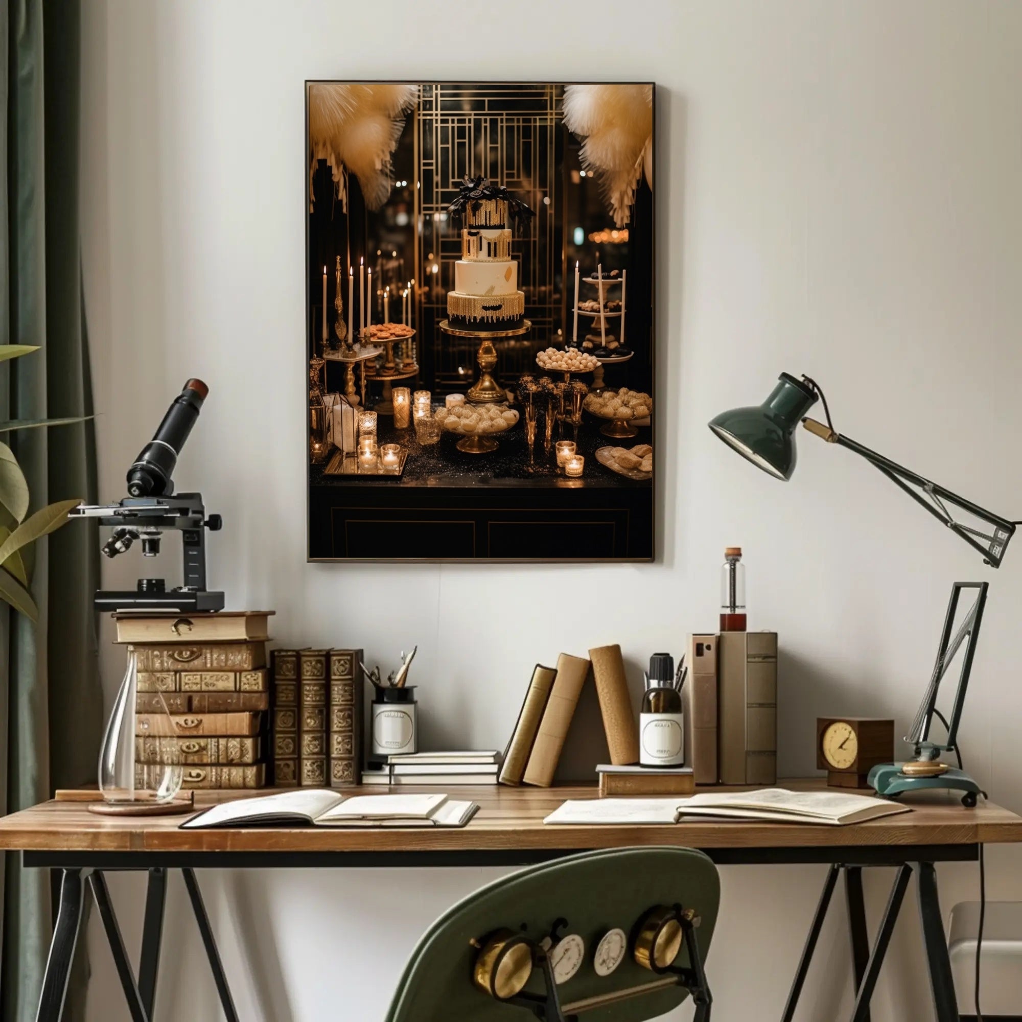 Elegant Art Deco Dessert Display Poster