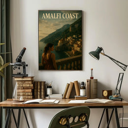 Amalfi Coast Poster Wall Art Coastal Decor 18x24 Premium