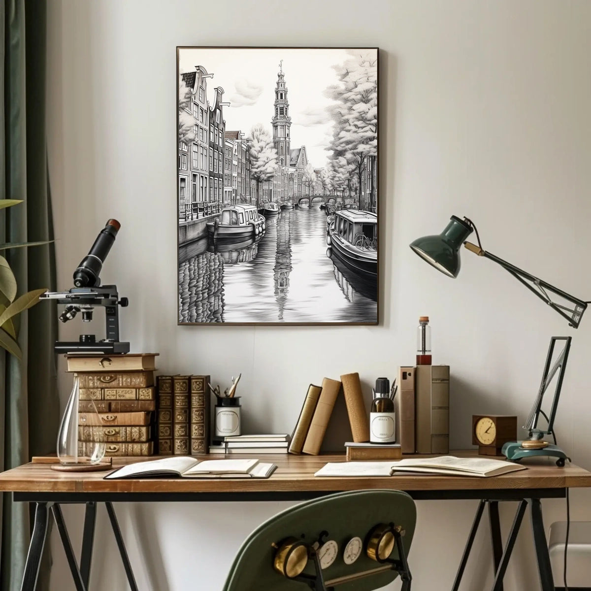 Amsterdam Canal Scene Classic Travel Poster