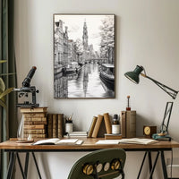 Amsterdam Canal Scene Classic Travel Poster