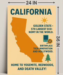 California The Golden State Poster PosterGoat