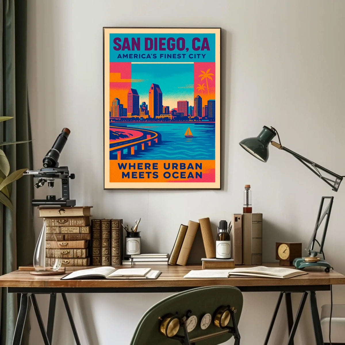 San Diego Where Urban Meets Ocean Poster