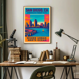 San Diego Where Urban Meets Ocean Poster