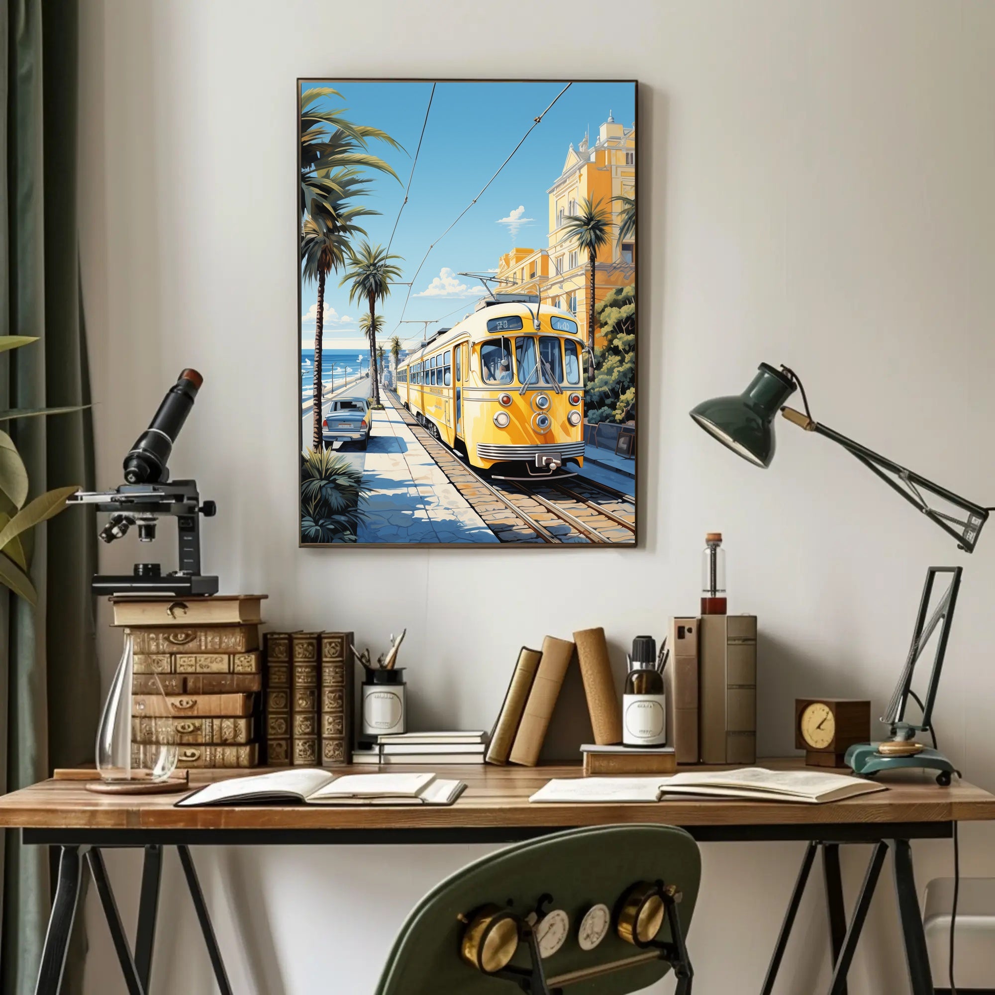 Coastal Tram Journey Poster