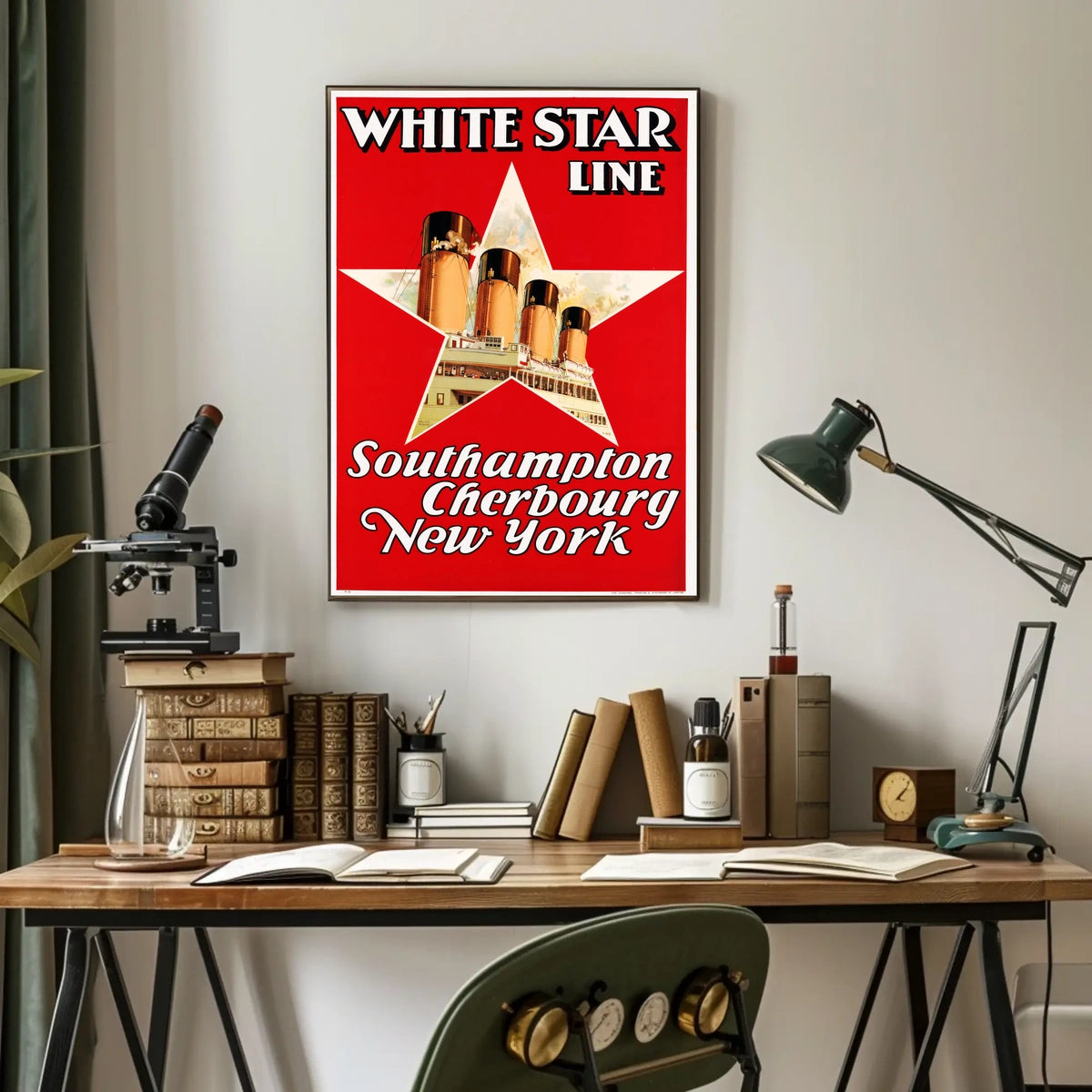 White Star Line Ocean Liner Poster Vintage Wall Art