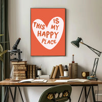 Heart-Shaped Happy Place Motivational or Quote Poster PosterGoat