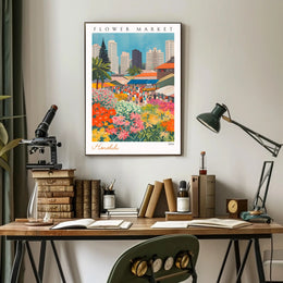 Vibrant Flower Market in Honolulu Poster PosterGoat