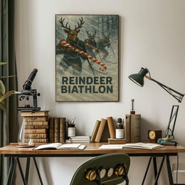 Reindeer Biathlon Poster