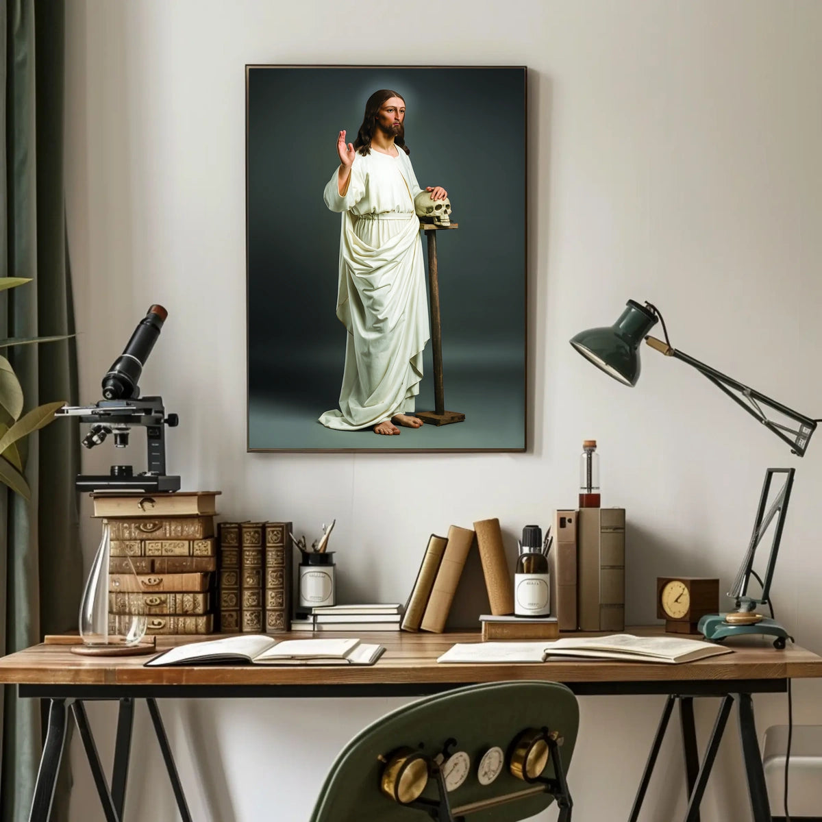 Symbolic Figure with Skull Poster