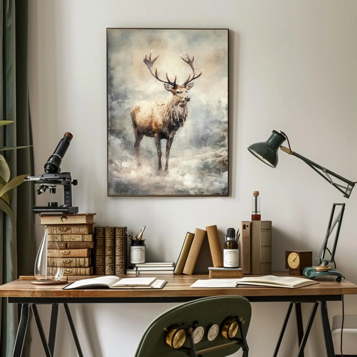 Majestic Elk In Mist Poster