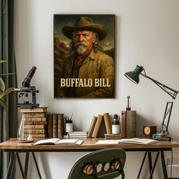 Buffalo Bill Classic Western Portrait Cultural Heritage Poster
