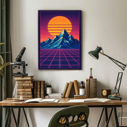Retro-Futuristic Synthwave Art Print - Futuristic Sci-Fi Poster