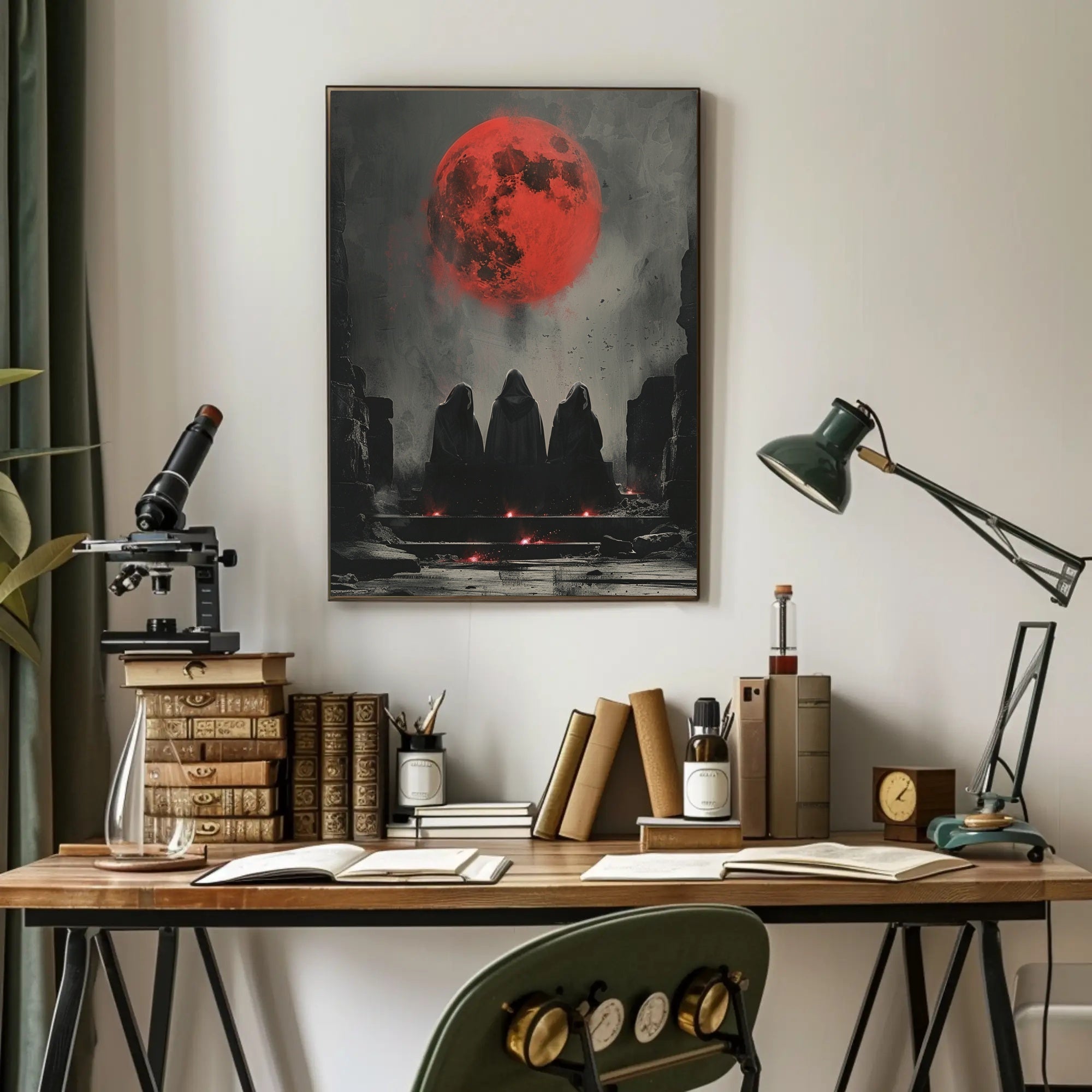 Dark Fantasy Ritual under Red Moon Fantasy or Mythology Poster PosterGoat