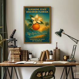 Florida Sunshine State Travel Poster Vintage Print