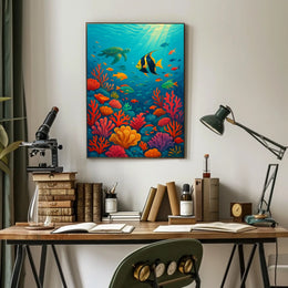 Marine Life Underwater Scene Fish Poster