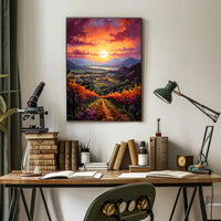 Sunset Over The Vineyard Poster