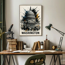 Washington Capitol Art Poster