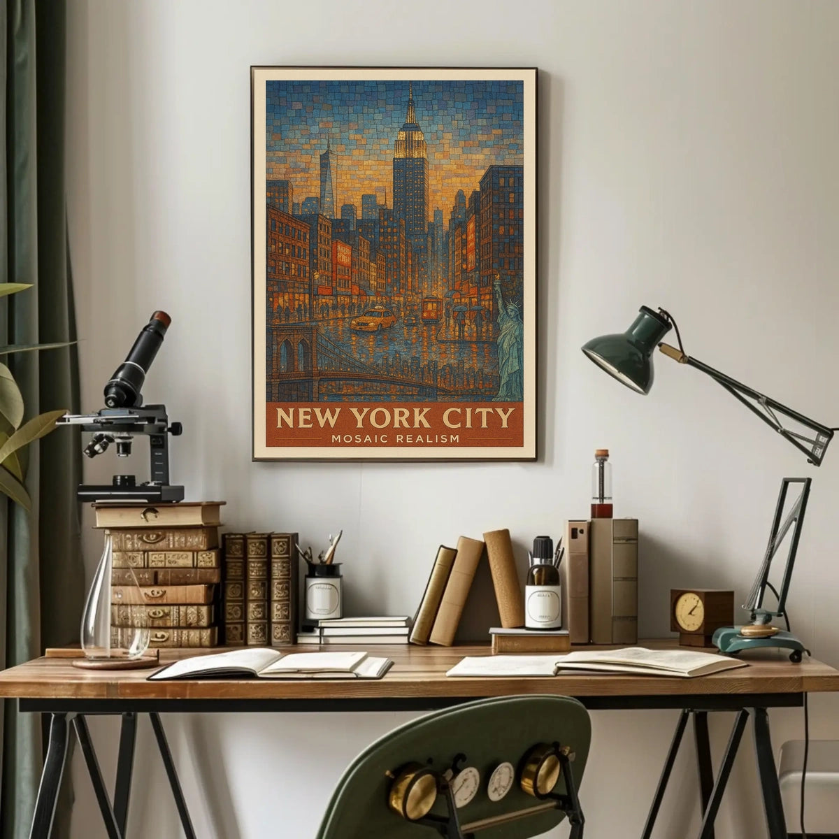 New York City Mosaic Realism Poster