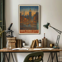New York City Mosaic Realism Poster