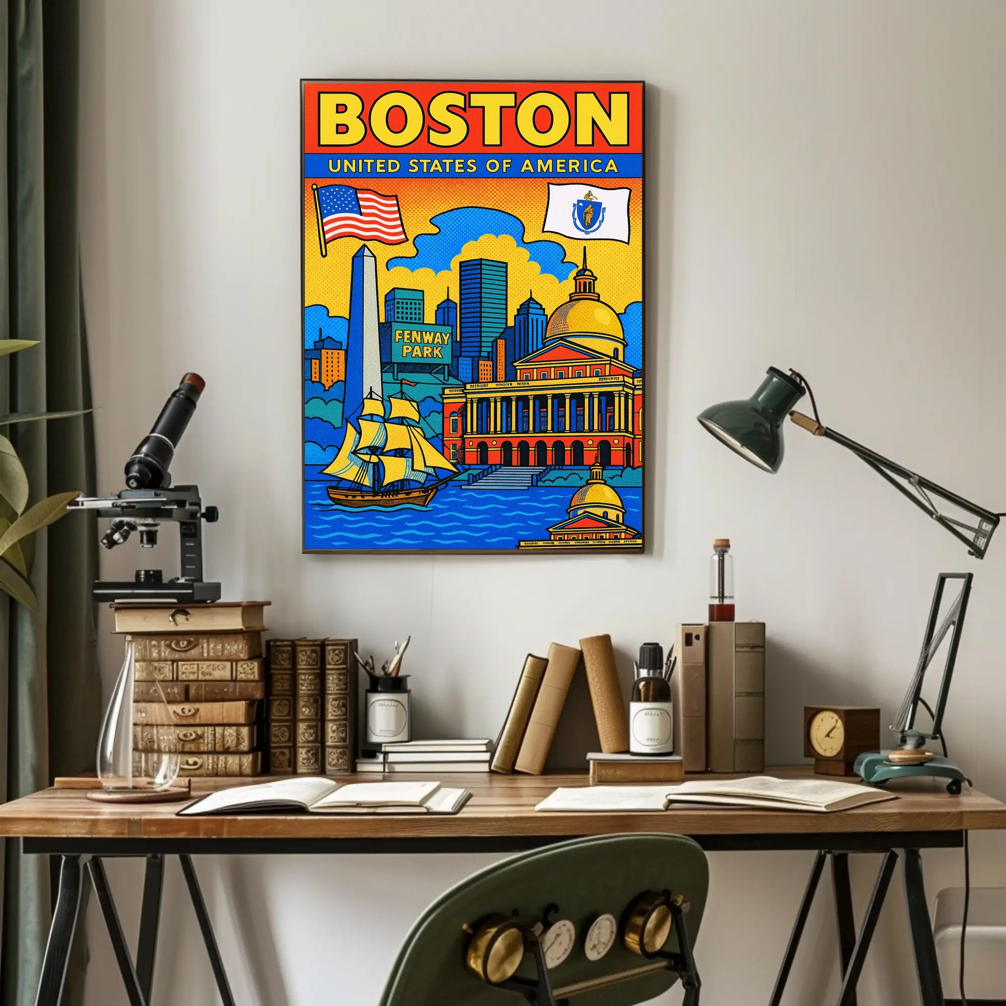 Boston Iconic Landmarks Poster PosterGoat