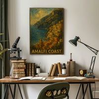 Amalfi Coast Poster Wall Art Print for Coastal Decor