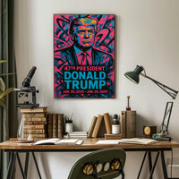Commanding Colors Donald Trump in Pop Art Poster